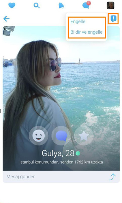 Kullanıcının profilinden şikayet
